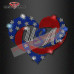Shining Iron on America USA Heart Rhinestone Pattern Shining Iron on America USA Heart Rhinestone Pattern